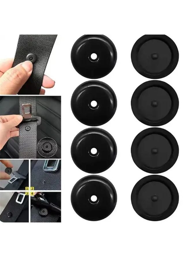 5pcs Black Car Seat Belt Buckle Stopper Locking Spacing Limiter Easy Install For All Vehicles - Image 2